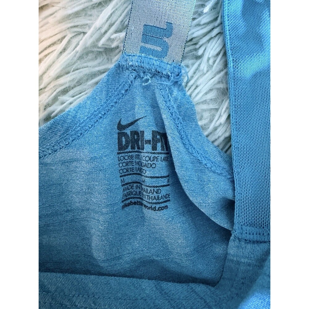 Nike Blue Loose Fit Workout Top. Sz M Cotton - Picture 2 of 2